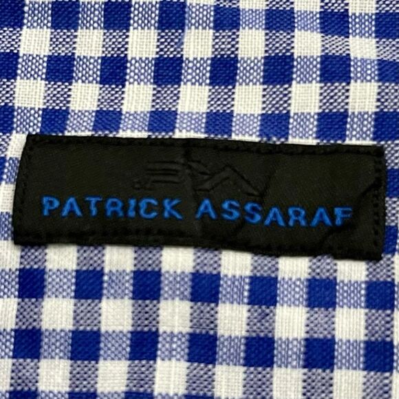 Patrick Assaraf Linen Blend Gingham Shirt. Size Large - Picture 5 of 7